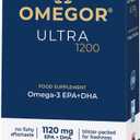 OMEGOR Omega 3 Fish Oil 1200mg Ultra - 610mg EPA and 510 DHA Omega3 IFOS Certified - High Bioavailability and No Aftertaste (60 Caps) BBD 11/2027