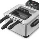 2000w Electric Deep Fryer with Basket, Stainless Steel Countertop Oil Fryer for Home Use, Adjustable Temperature, Timer Control, View Window Lid