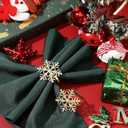 Patelai 6 Pieces Christmas Snowflake Napkin Rings Set Christmas Rhinestone Napkin Holders for Wedding Xmas Holiday Party Dinner Table Setting Supplies Decoration