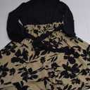 Women's Vintage Floral Print A-Line Dress Lantern Long Sleeve Belted Boho Beach Long Dress  Large