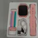 4G Kids Smart Watch GPS Tracker, Smartwatch for Kid with SIM Card, Calling, Voice Chat, Class Mode, SOS, Pedometer, Alarm, Games, HD Touch Screen Phone Watch Gift for 4-12 Girls Boys, Light Pink
