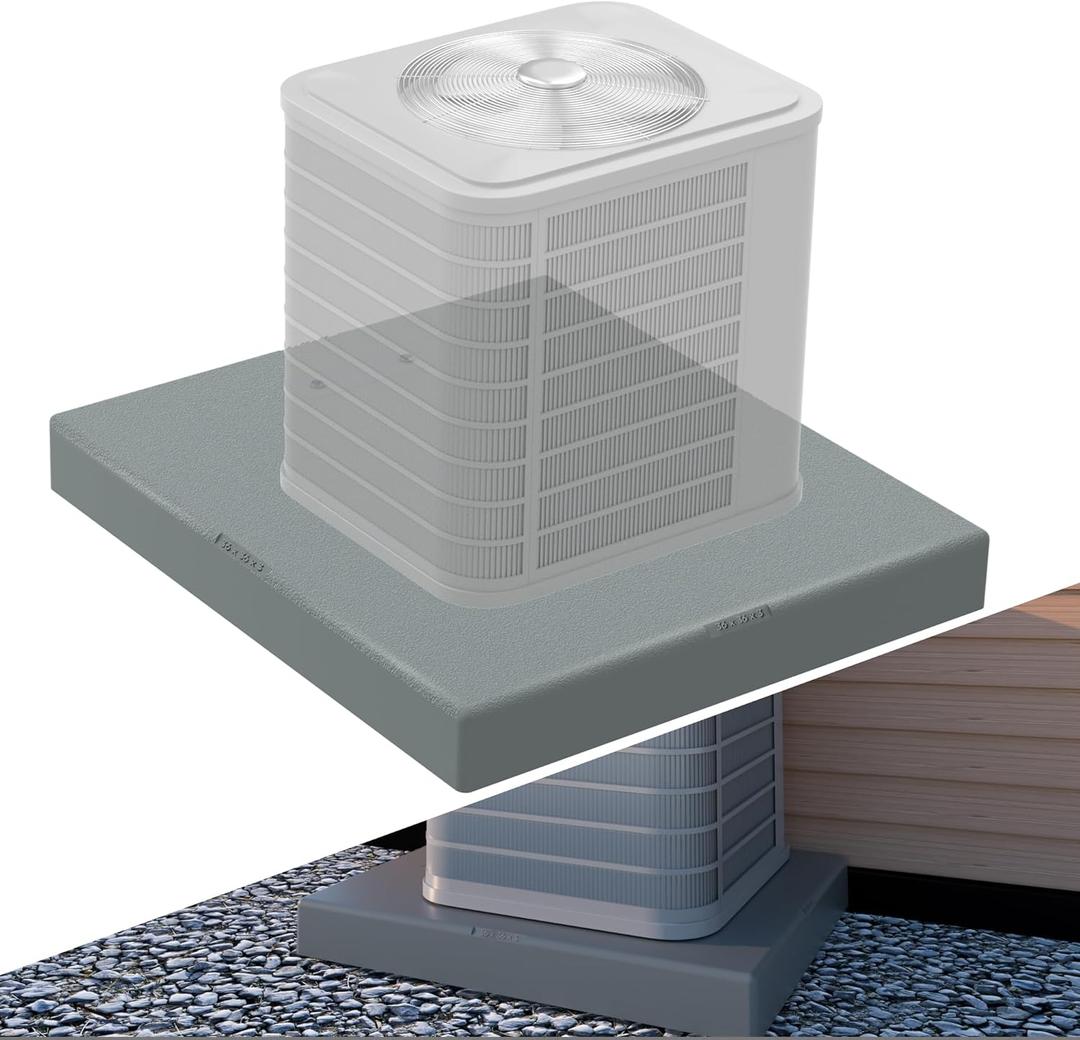 Mini Split Ductless Air Conditioning Pad: Heat Pump Systems, AC Condenser Pad, Floor Mounting Base Pad, Comfort Mini Split, Anti-Vibration Pad for Outside HVAC Unit, 36" x36" x3"