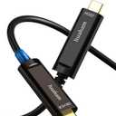 USB C Fiber Optic Cable 33FT, 10Gbps USB 3.2 Gen2 USB C Cable, Ultra Slim & Long Distance Type C Cable with Germany SiliconLine Chip for Logitech 4K Camera,Video Conference,Industrial System