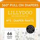 LILLYDOO Diaper Pants Toddlers - Size 5 (24+ lbs), Half-Monthly Supply (66 Count), Skin-Friendly, Ultrasoft, Chlorine-Free, Snug Fit & Absorbent Pull On Diapers