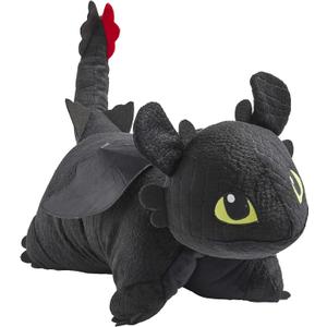 Pillow Pets 16 inch How to Train Your Dragon Toothless Stuffed Animal, NBCUniversal Plush Toy Gift for Kids