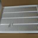 16x22 Return Air Vent Cover Grille for Wall or Ceiling Duct Opening - Flat Stamped Face Air Grill by HVAC Premium - White - Overall Size: 17.75" x 23.75"