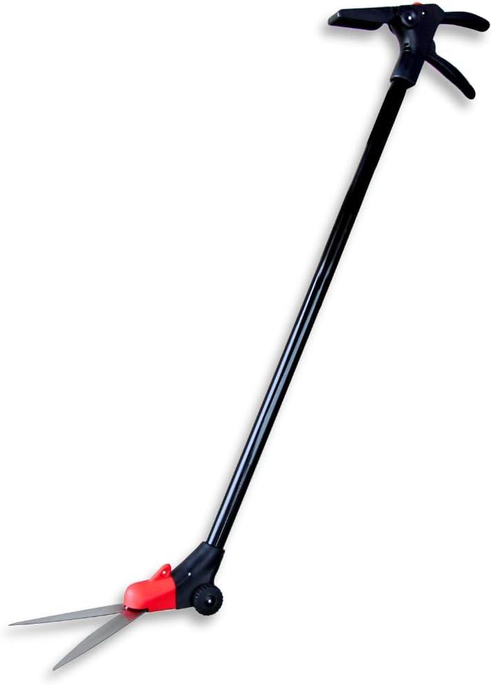 TABOR TOOLS GS01A Long Handle Grass Shears with Wheeled Support, 180 Blade Swivel, SK5 Heat-Treated Steel Blades, Chrome Plated, 38" Grass Clippers For Easy Upright Trimming, and Durable Steel Handle