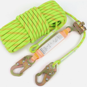 Rope Harness Safety Lanyard 50FT Fall Protection Vertical Roofing Rope with Grab Snap Hooks Shock Absorber Safety Ropes Tree Climbing Line Kit Heavy Duty Roof Safety Equipment