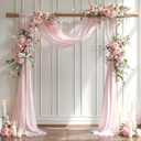 Wedding Arch Draping Fabric 28" x19FT, Sheer Chiffon Fabric Backdrop,1 Panel Blush Drapes for Wedding Ceremony Decor, Decorative Arch Drapery for Birthday Party Ceiling Curtain Backdrop