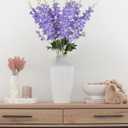 8PCS Purple Delphinium Artificial Flowers 33.5'' Faux Hyacinth Flowers Long Stem Silk Flowers for Tall Vase Home Wedding Table Decor(Light Purple)