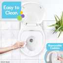 Fisher-Price Ready & Steady Potty Seat Deluxe Soft Padded Potty Ring with Handles, Splash Guard, and Storage Hook for Toddlers Potty Training, White