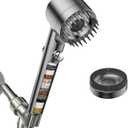 Filtered Shower Head with Handheld, High Pressure Water Flow and Multiple Spray Modes Shower Head with Filter, Power Wash for Hard Water, Showerhead with ON/OFF Switch for Pets Bath (Light Gray)