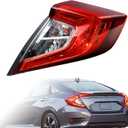 Tail Light Assembly Compatible With 2016-2021 Honda Civic Sedan - Bulb Included (Right Passenger Side), Replace 33500-TBA-A01 HO2805110