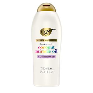 OGX Extra Strength Damage Remedy + Coconut Miracle Oil Conditioner for Dry, Frizzy or Coarse Hair, Hydrating & Flyaway Taming Conditioner, Paraben-Free, Sulfate-Free Surfactants, 25.4 Fl Oz