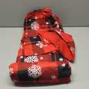 Feelyou Christmas Bed Sheets Set Full Size Snowflake Red Deep Pocket Fitted Sheet Red Black Plaid Bedding Sets Winter Snow Soft Bed Set 4Pcs with 2 Pillow Cases