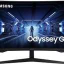 SAMSUNG 32” Odyssey G5 Gaming Monitor, WQHD (2560x1440), 144Hz, Curved, 1ms, HDMI, Display Port, AMD FreeSync Premium, HDR10, LC32G55TQWNXZA, Black