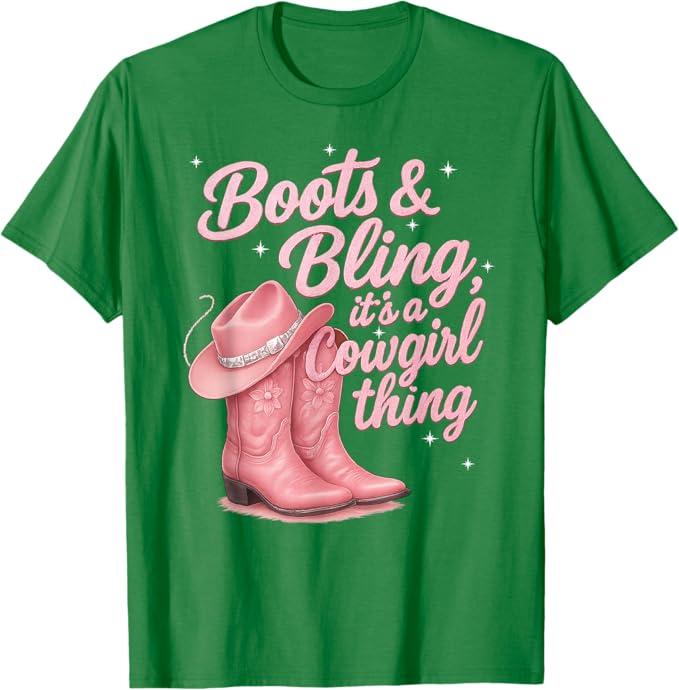 Funny Cowgirl Boots And Bling It's a Cowgirl Thing T-Shirt XL