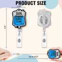 2 x Retractable 100% Student Nurse Tears Badge Reel with Alligator Clip, Funny Silver Glitter Saline Pack Badge Holder Gift for Doctors Murses Nursing School Students Medical Graduation