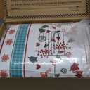 Exclusivo Mezcla Reversible Christmas Quilts King Size, Red Bedspread Lightweight Coverlet Winter Quilt Bedding Set with Printed Striped Flowers Reindeer Pattern (1 Quilt, 2 Pillow Shams)