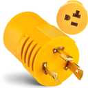 30 Amp to 110 Adapter for Shore Power,NEMA L5-30P Twist Lock to 15/20 Amp Marine & RV Adapter,30A 125V Converts to Household 15A/20A 120V for Generator, Boats, Camper & Home