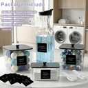POLRAI Laundry Pod Containers and Dryer Sheet Holder and Laundry Detergent Dispenser Clear Laundry Room Organization and Storage with Wooden Lids Labels and spoon 2+1+1 Pack