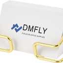 Metal Business Card Holder for Desk, Cute Card Display Stand, Compatible with Various Countertops, Gold