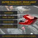 Dasbecan Outer Taillight Right Side Tail Lamp Compatible with Honda Civic Sedan 2016 2017 2018 2019 2020 Replace HO2805110 33500-TBA-A01 Brake Taillight