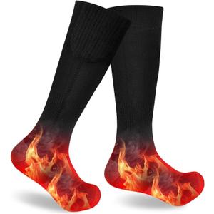 Heated Socks for Men and Women, Rechargeable Electric Socks, Washable Winter Foot Warmer Socks, Outdoors Work, Fishing, Hunting, Skiing, Winter Camping (Battery not Included)