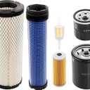 LVA21036 Maintenance Filter Kit Compatible with John Deere 1025R (-2017) & 2025R (2013-2018) Compact Utility Tractors Oil Fuel Air Filter Replaces M806418, MIU804763, M131802, LVA16054, AM116304