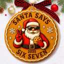 2 x 67 Christmas Ornament - 67 Ornaments for Christmas Tree, Santa Says Six Seven 2025 - Funny 6 7 White Elephant Gifts, Fun for Teen, Kid - Viral Decoration - Meme Acrylic Xmas Gifts