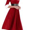 Soyoekbt Women's Santa Claus Costume V-Neck Christmas Long Dress