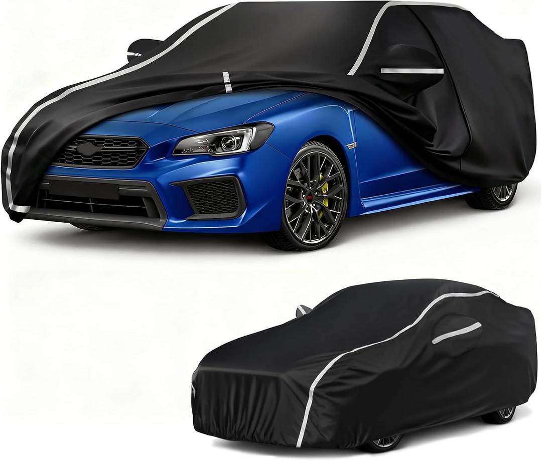Car Cover for 2007-2026 Subaru WRX/WRX STI/Impreza, Multi-Layer Automobiles Covers Waterproof All Weather with Zipper Door, Sun Rain Snow Dust Protection