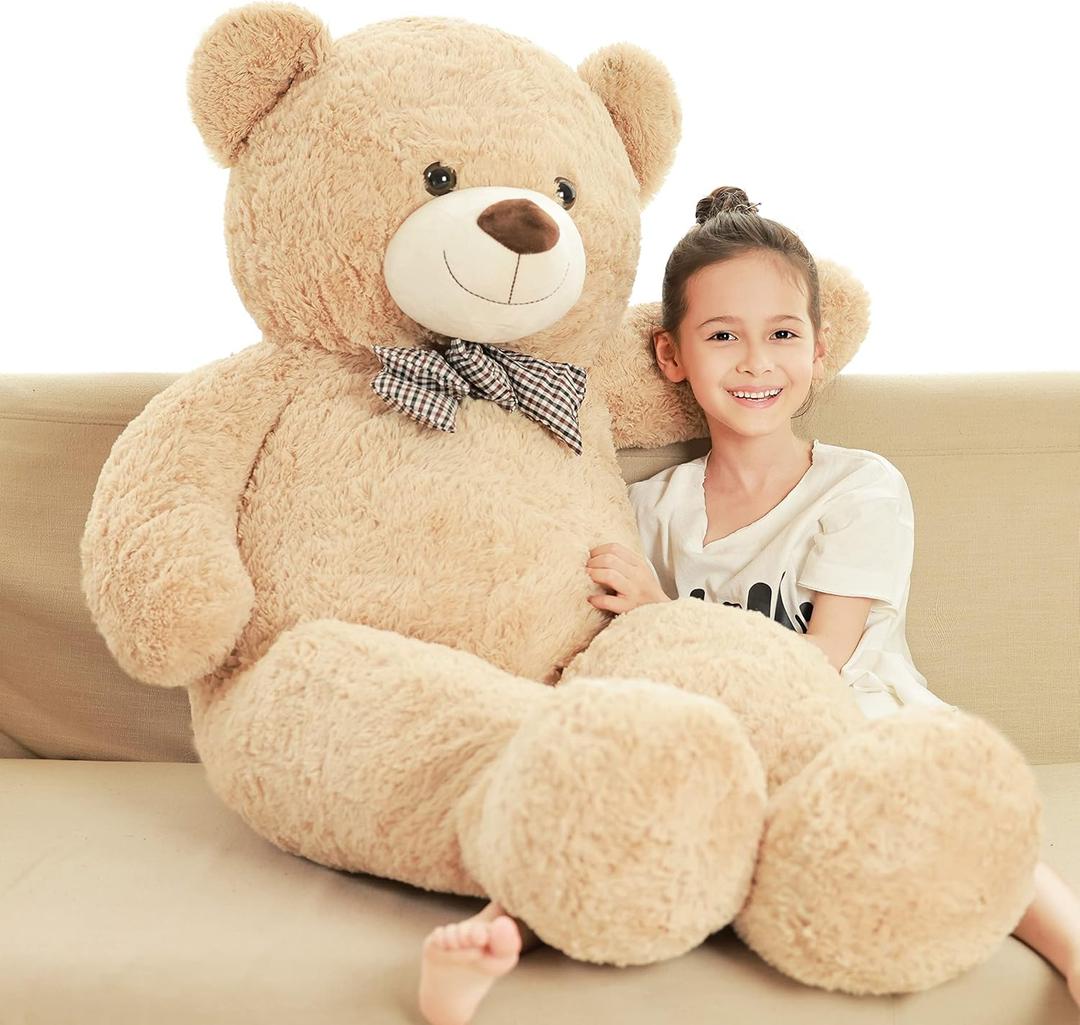 Poutmac 47 inch Giant Teddy Bear Stuffed Animal Brown Big Plush Teddy Bear Valentine's Gift for Girlfriend Soft Stuffed Bear Animals for Christmas, Birthday, Mother's Day