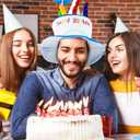 Coume 2 Plush Birthday Hats for Adults, 2 Sweet Cream Glasses, Party Novelty Decorations Happy Birthday Hats
