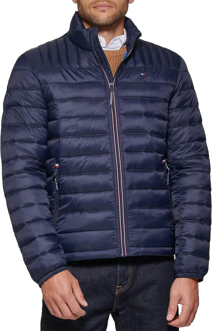 Tommy Hilfiger Men's Ultra Loft Lightweight Packable Puffer Jacket (Standard and Big & Tall) (Medium, Midnight)