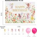 Fairy Birthday Party Decorations for Girls  Fairy Cupcake Toppers with Banner or Backdrop, Fairy Tale Theme Baby Shower & Party Supplies (Cupcake Topper + Backdrop)