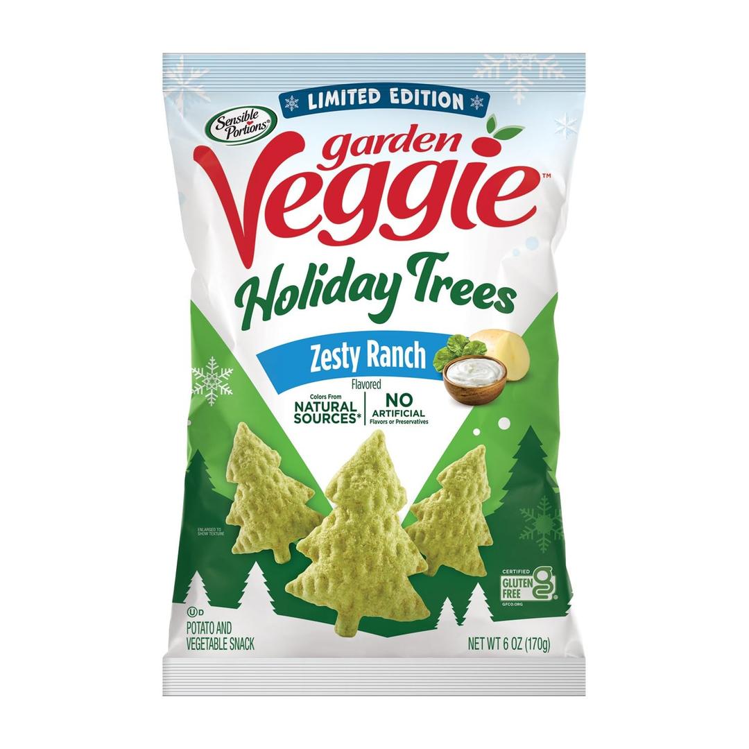 2 x Sensible Portions Garden Veggie Zesty Ranch Flavored Holiday Trees, 6 Oz (EXP 03/08/26)