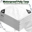 TARPAL 4x6 Feet White Tarp Waterproo Small tarps Multipurpose Protective Cover All Purpose Poly Tarps Cover for Firewood Outdoor Furniture etc