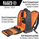 Klein Tools 62805BPTECH 28-Pocket Laptop Backpack Tool Bag, Tradesman Pro Extra-Large Tech Tool Backpack with Molded Bottom, Charging Port