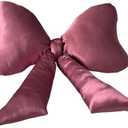 Luxape Bow Pillow - Big Bow Throw Pillow - Bow Shaped Pillow - Silky Satin - Coquette Decor - Bow Room Decor - Pink Bow Pillow - Bow Nursery Decor - Pink Room Decor