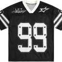 SOLY HUX Mens Jersey Y2k Baggy Shirts Graphic Tees Oversized V Neck Tshirts Summer Tops (Large)