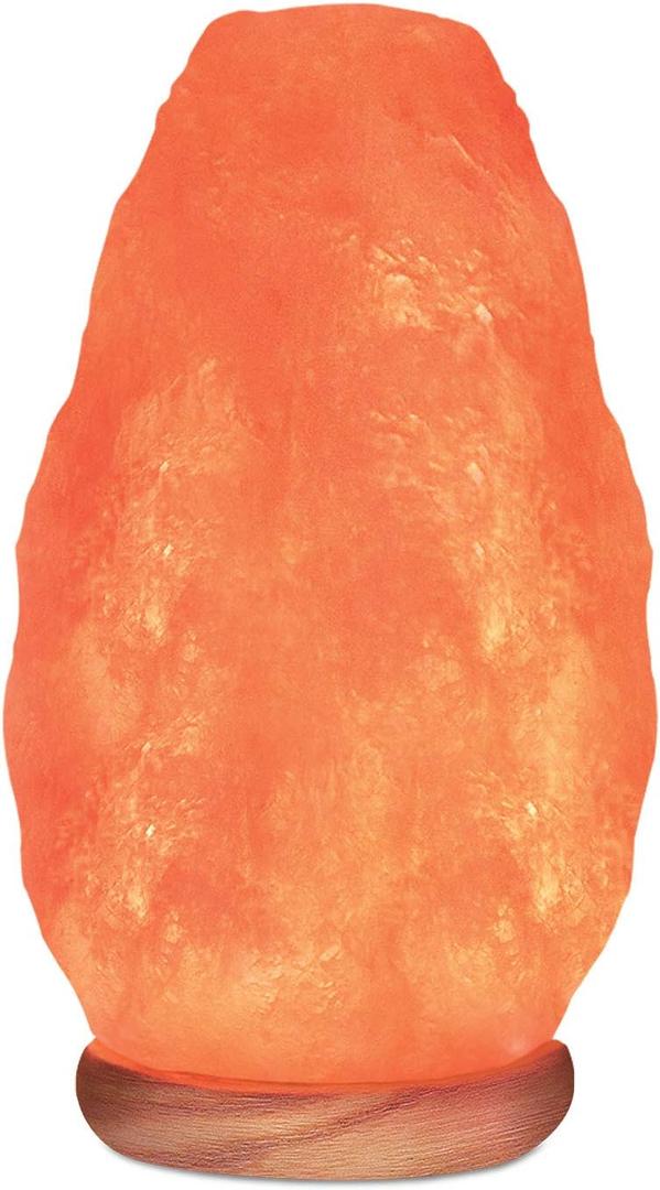 Natural Himalayan Pink Salt Lamp, Crystal Salt Lamp Night Light with Real Wood Base, (ELT Certified) Dimmer Switch  Perfect Holiday Gift | 7-11 LBS