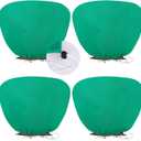ANGAR 4 Pack Plant Covers Freeze Protection for Winter, 2.2oz/yd (39.4" X 39.4") Shrub Plant Protection Bags with Drawstring, Plant Frost Protection Covers for Outdoor Garden Rose Bush Plants, Green