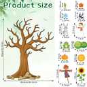 Teling 239 Pcs Season Tree Classroom Bulletin Board Decor Spring Summer Autumn Winter Cutouts Border Set Four Seasons Bulletin Board Decorations with 200 Dots for Elementary School Home Chalkboard