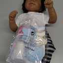 Pinky Reborn Baby Dolls 18 Inch Dark Skin Baby Doll Lifelike Real Baby Dolls with Hand Rooted Hair for Kids