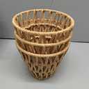 3 PCS E27 Rattan Lamp Shade,Bell Woven Wicker Lampshades Replacement,Paper Rope & Metal Frame,Bohemian Style Light Shade Replacement for Table Lamps,Pendant Lights,Wall Lights