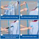 Hanging Vacuum Storage Bags for Clothes & Coats  8 Pack (4 Small & 4 Large) Vacuum Seal Garment Bags for Hanging Storage  Space Saving Compression Bags for Clothing, Jackets  Transparent