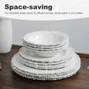 White Pearl Melamine Dinnerware Set, 12-Piece Plastic Dinner Dishes Set, Service for 4 Unbreakable Kitchen Plates and Bowls Set