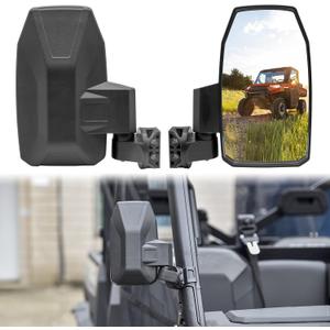 Adjustable Side Rear View Mirrors for Polaris Ranger 1000 XP 570 900 17-24, Folding Rearview Side Mirrors for Polaris Ranger XP 1000 900 570 Crew Diesel 2017-2024 Accessories (2PCS)
