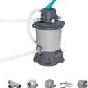 Bestway 950 Gallon Sand Filter Pool Pump for 300 to 4,800 Gallon Above Ground Outdoor Swimming Pools with Pre-Filter Strainer for Clean Water
